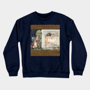 Quest for the Holy Grail,The Attainment,Vision of the Angels and Saint Graal to Percival Crewneck Sweatshirt